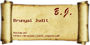 Brunyai Judit névjegykártya